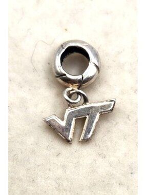 Sterling Silver VT Charm Pendant 925 Hallmarked For Bracelet Or Necklace